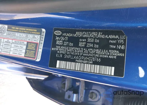 2021 Hyundai Elantra Se из США, поврежденный, VIN 5NPLL4AG9MH028766